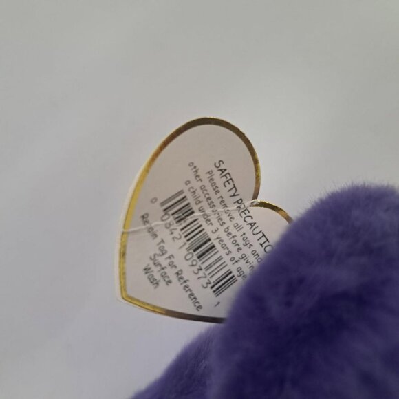 TY Beanie Buddy - EMPLOYEE the Purple Bear 14 `` with tags Stuffed Animal Toy - Picture 4 of 6